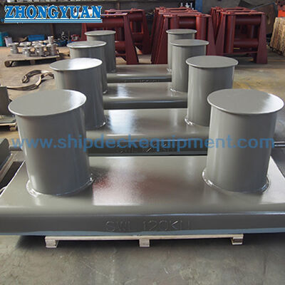 100×800 mm Broad-Base Double-Bitt Mooring Bollard GB/T 554-2008 Tipe A untuk Mooring Kapal