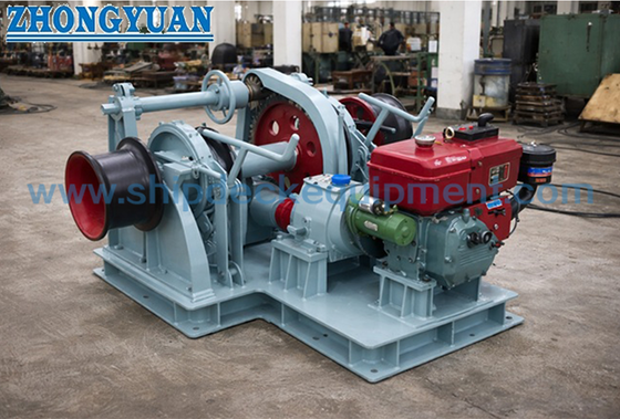 38mm Mesin Diesel Didorong Double Gypsy Marine Anchor Windlass untuk Dek Kapal