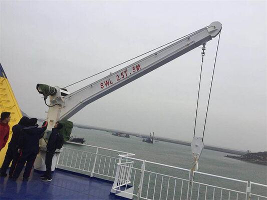 3T × 5m Electric Fixed-Boom Marine Deck Crane.