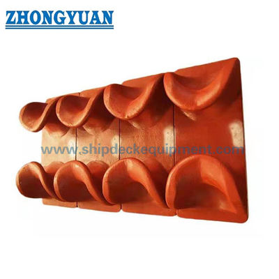 150×400 mm Deck-mounted Open Chock JIS F 2006 Type SC Cast Steel untuk Mooring Kapal