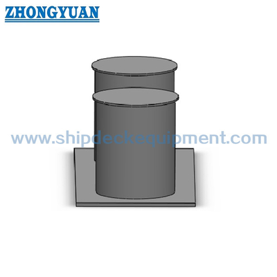 GB/T 554 Type C Steel Double Bitt Bollard dengan Peralatan Penarik Kapal Basis Sempit