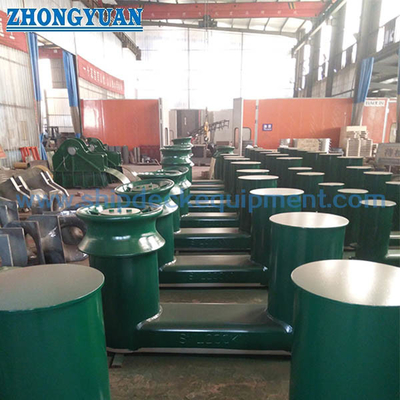 Welded Fabricated Inclined Double Bitt Bollard GB 556 SH Type Dengan Box Base Ship Mooring Equipment