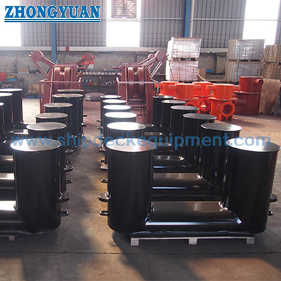 GB 556 Fabrikasi Welded Inclined Double Bitts Bollard Dengan Peralatan Penambatan Kapal Basis Pelat