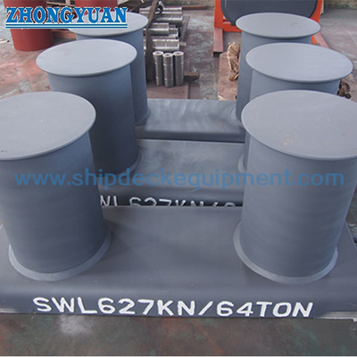 GB 556 Fabrikasi Welded Inclined Double Bitts Bollard Dengan Peralatan Penambatan Kapal Basis Pelat