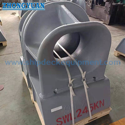 Bulwark Mounted Mooring Chock JIS F 2007 Tipe A | Panduan Tali Baja Cor Pembuka Oval