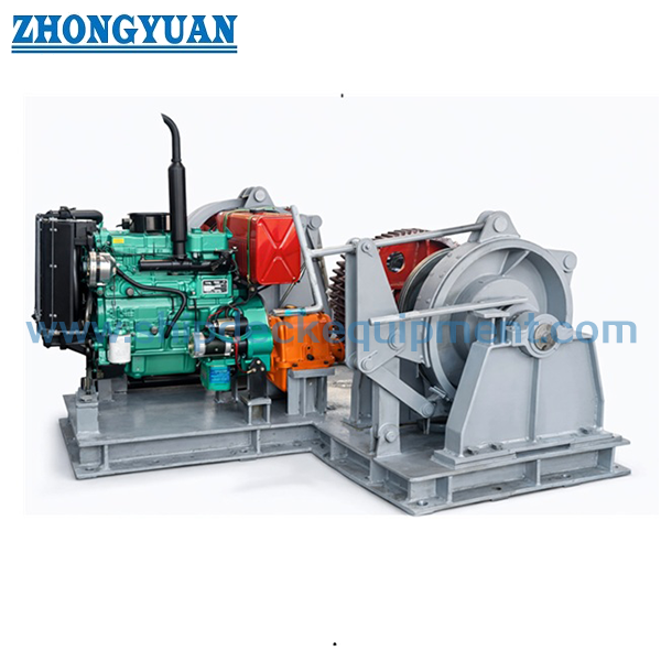 38mm Mesin Diesel Didorong Double Gypsy Marine Anchor Windlass untuk Dek Kapal
